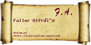 Faller Alfréd névjegykártya